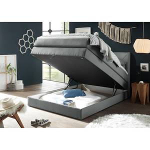 Boxspringbett Griggs Boxspringbett inkl. Topper und Bettkasten, ohne Dekoration Bezug: Webstoff - Grau - 120 x 200cm