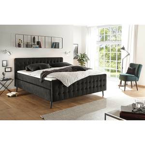 Boxspring Multia Bekleding: geweven stof - Espressokleurig