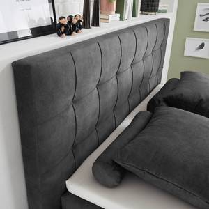 Lit boxspring Lanoir Revêtement : tissu - Anthracite