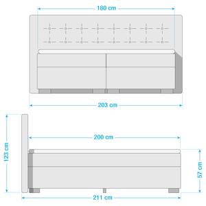 Boxspring Lanoir Bekleding: geweven stof - Antraciet