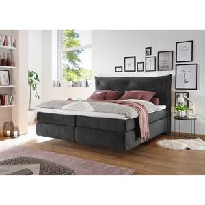 Boxspring Lindon Bekleding: geweven stof - Antraciet