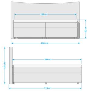 Lit boxspring Lindon Revêtement : tissu - Anthracite