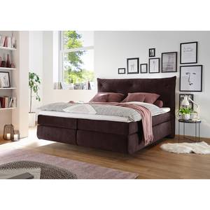 Boxspring Lindon Bekleding: geweven stof - Aubergine