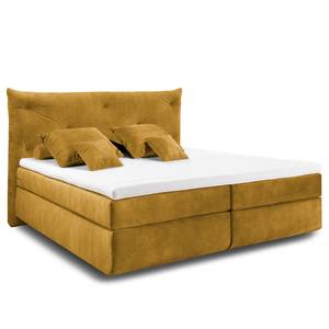 Lit boxspring Lindon Revêtement : tissu - Jaune maïs