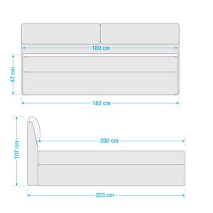 Lit boxspring Kapaa Revêtement : tissu ainsi que le coffre de lit - Argenté - 180 x 200cm