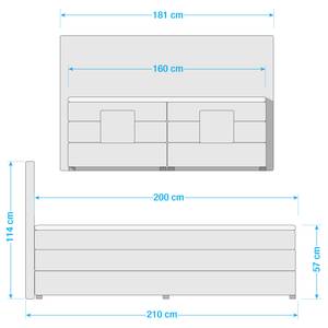 Lit boxspring Sunol II Lit boxspring Sunol II avec moteur - Gris - 160 x 200cm