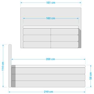 Lit boxspring Sunol I Lit boxspring Sunol I avec cadre de lit - Gris clair - 160 x 200cm