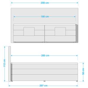 Boxspringbett Mohon I inkl. Elektromotor & Topper - Schwarz - 180 x 200cm