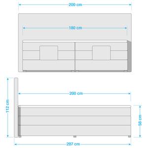 Boxspring Mohon I Boxspring Mohon I incl. motor - Licht beige - 180 x 200cm