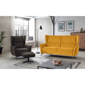 Fauteuil Lehi fluweel - Donkerbruin - Relaxfunctie - Zonder hocker