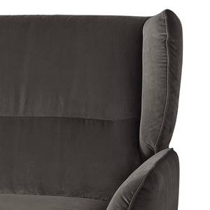 Fauteuil Lehi fluweel - Donkerbruin - Relaxfunctie - Zonder hocker