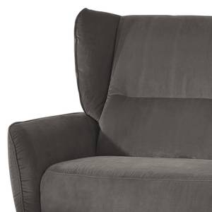 Fauteuil Lehi Velours - Gris - Fonction relaxation - Sans repose-pieds