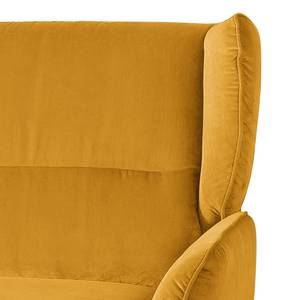 Fauteuil Lehi Velours - Jaune moutarde - Fonction relaxation - Sans repose-pieds