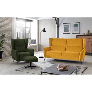 Fauteuil Lehi Velours - Vert vieilli - Fonction relaxation - Sans repose-pieds