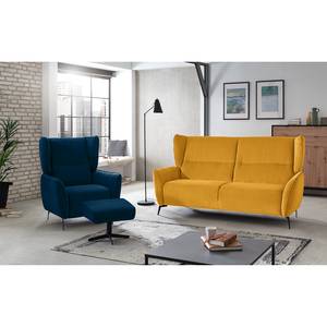 Fauteuil Lehi Velours - Bleu marine - Fonction relaxation - Sans repose-pieds