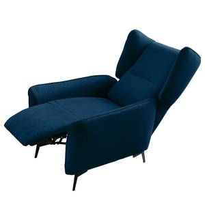 Fauteuil Lehi Velours - Bleu marine - Fonction relaxation - Sans repose-pieds