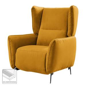 Fauteuil Lehi Velours - Jaune moutarde - Sans fonction - Sans repose-pieds