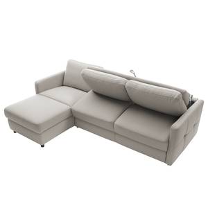 Ecksofa Barbon mit Schlaffunktion Flachgewebe - Lichtgrau - Breite: 236 cm - Longchair davorstehend links