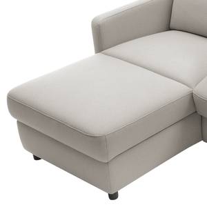 Hoekbank Barbon vlakweefsel - Lichtgrijs - Breedte: 236 cm - Longchair vooraanzicht links