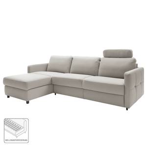 Ecksofa Barbon Flachgewebe - Lichtgrau - Breite: 236 cm - Longchair davorstehend links