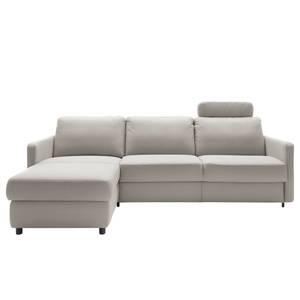 Ecksofa Barbon Flachgewebe - Lichtgrau - Breite: 236 cm - Longchair davorstehend links