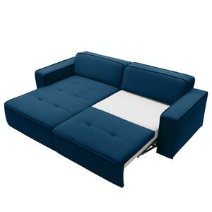 Ecksofa Conley Samt - Marineblau - Longchair davorstehend links