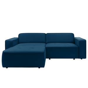 Ecksofa Conley Samt - Marineblau - Longchair davorstehend links