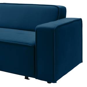 Ecksofa Conley Samt - Marineblau - Longchair davorstehend links