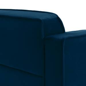 Canapé d’angle Conley Velours - Bleu marine - Méridienne courte à gauche (vue de face)