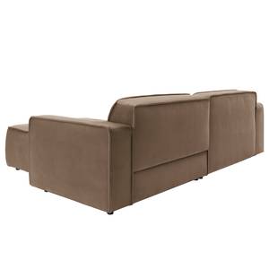 Ecksofa Conley Samt - Matt Sand - Longchair davorstehend rechts