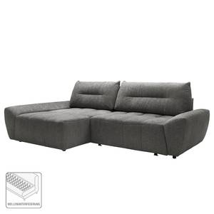 Ecksofa Marzan Strukturstoff - Grau - Longchair davorstehend links