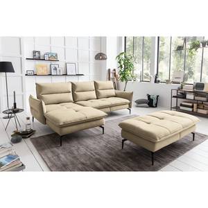 Ecksofa Atoka I Strukturstoff - Webstoff Pendo: Beige