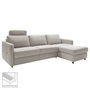 Ecksofa Barbon Flachgewebe - Lichtgrau - Breite: 256 cm - Longchair davorstehend rechts