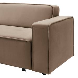 Ecksofa Conley Samt - Matt Sand - Longchair davorstehend links