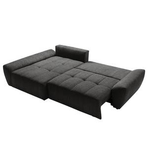 Ecksofa Marzan Strukturstoff - Schwarz - Longchair davorstehend links