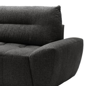 Ecksofa Marzan Strukturstoff - Schwarz - Longchair davorstehend links