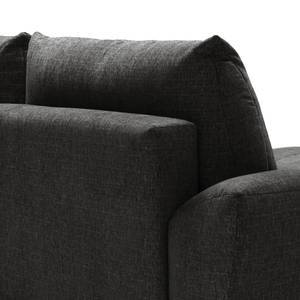 Ecksofa Marzan Strukturstoff - Schwarz - Longchair davorstehend links