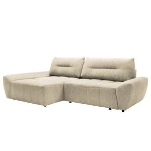 Ecksofa Marzan Strukturstoff - Hellbeige - Longchair davorstehend links