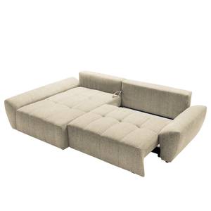 Ecksofa Marzan Strukturstoff - Hellbeige - Longchair davorstehend links