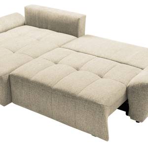 Ecksofa Marzan Strukturstoff - Hellbeige - Longchair davorstehend links