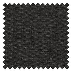 Canapé d’angle Manso Tissu - Noir - Méridienne longue à droite (vue de face) - Fonction couchage - Coffre de lit
