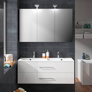 Salle de bain Verone III (2 éléments) Éclairage intégré - Blanc - Largeur : 120 cm