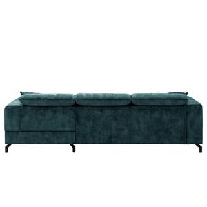 Ecksofa Atmore Samt - Petrol - Longchair davorstehend rechts