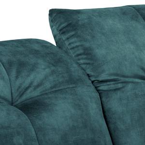 Ecksofa Atmore Samt - Petrol - Longchair davorstehend rechts