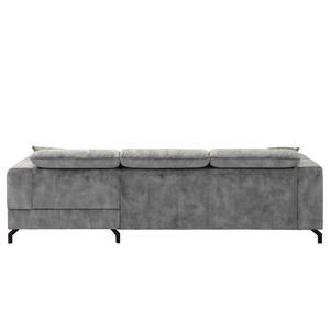 Ecksofa Atmore Samt - Grau - Longchair davorstehend rechts