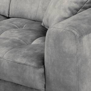 Ecksofa Atmore Samt - Grau - Longchair davorstehend links