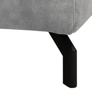 Ecksofa Atmore Samt - Grau - Longchair davorstehend links