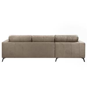 Ecksofa Denny I Antiklederlook - Taupe - Longchair davorstehend links