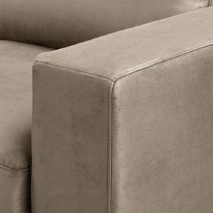 Ecksofa Denny I Antiklederlook - Taupe - Longchair davorstehend links