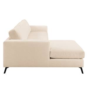 Ecksofa Denny II Webstoff - Creme - Longchair davorstehend links